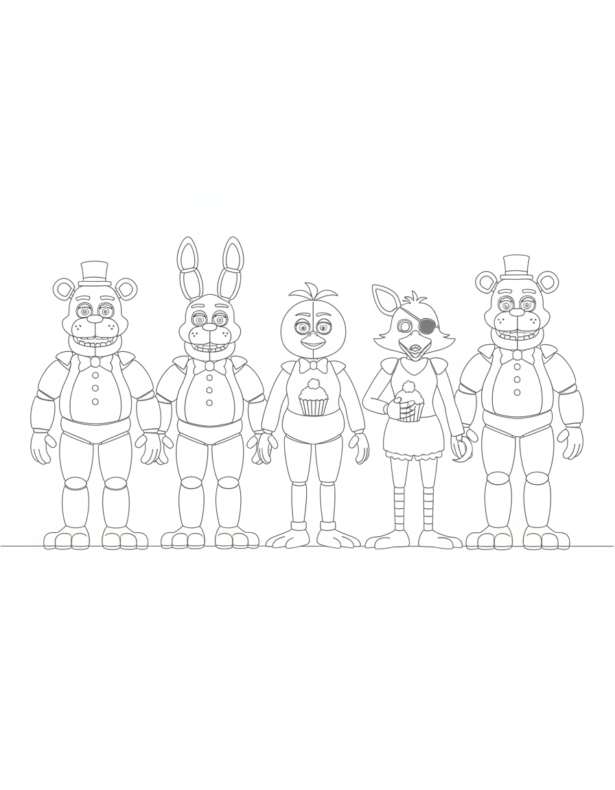 free 5 nights at freddy's coloring pages Coloring Pages printable